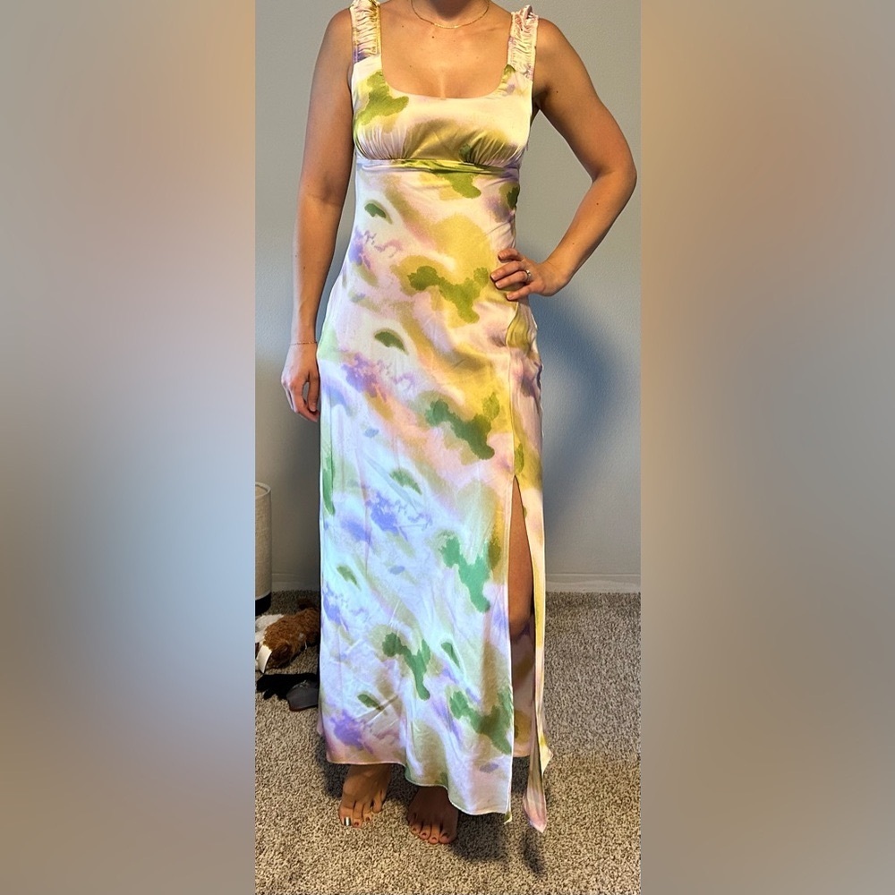 Astr Pastel Watercolor Maxi Dress